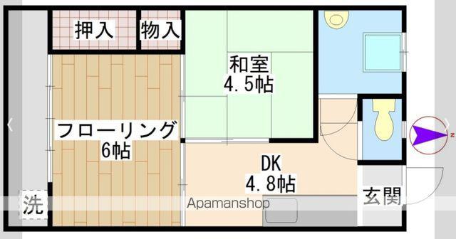 水間ビル(2DK/3階)の間取り写真
