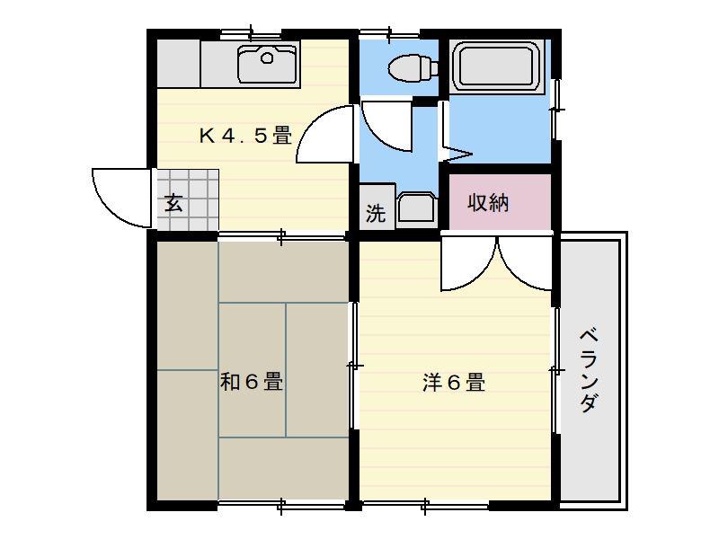 中迫ハイツ(2K/2階)の間取り写真
