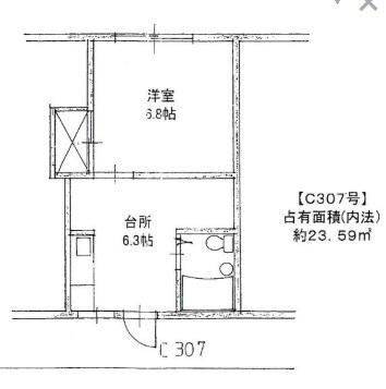 ヒルハイツ(1DK/1階)の間取り写真