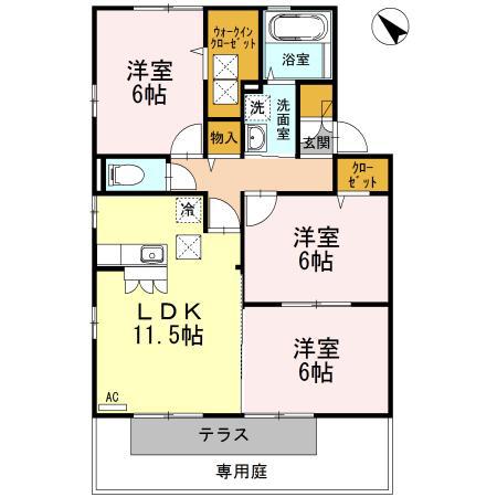 ルミナス(3LDK/1階)の間取り写真