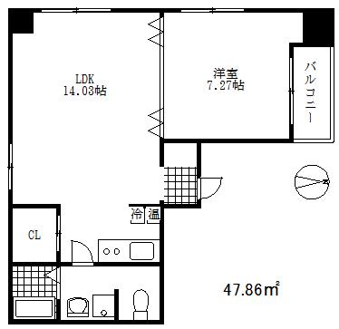 グラン・シーマ(1LDK/5階)の間取り写真