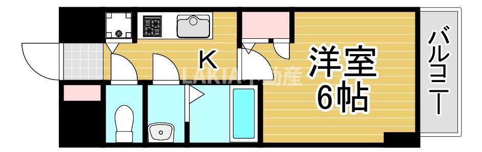 エスリード京橋ウエスト(1K/4階)の間取り写真