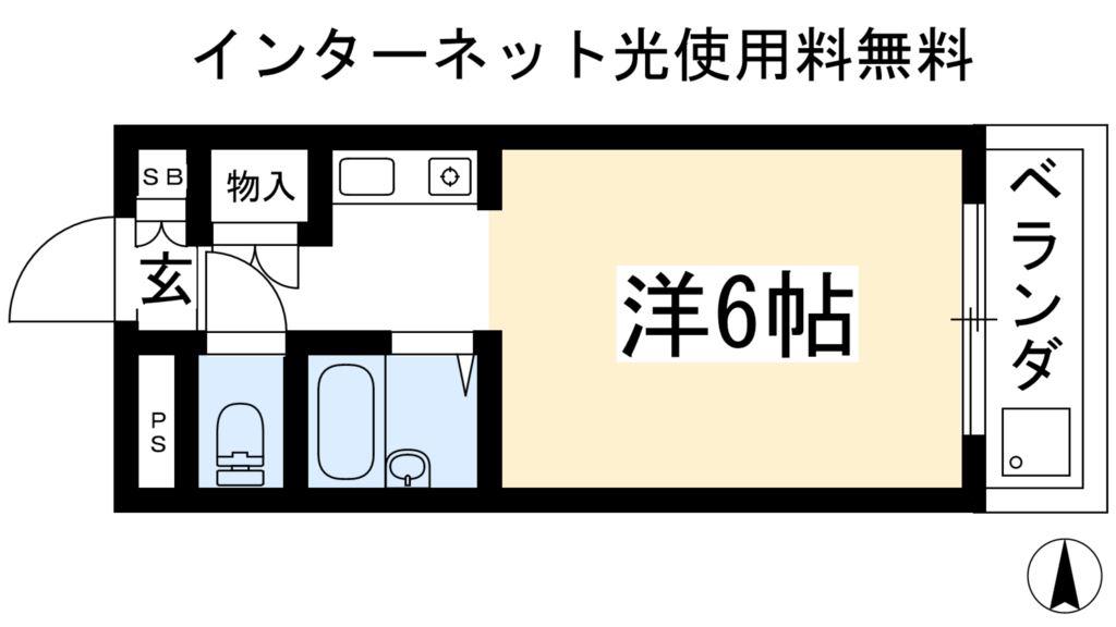 プレミオ下鴨(1K/2階)の間取り写真