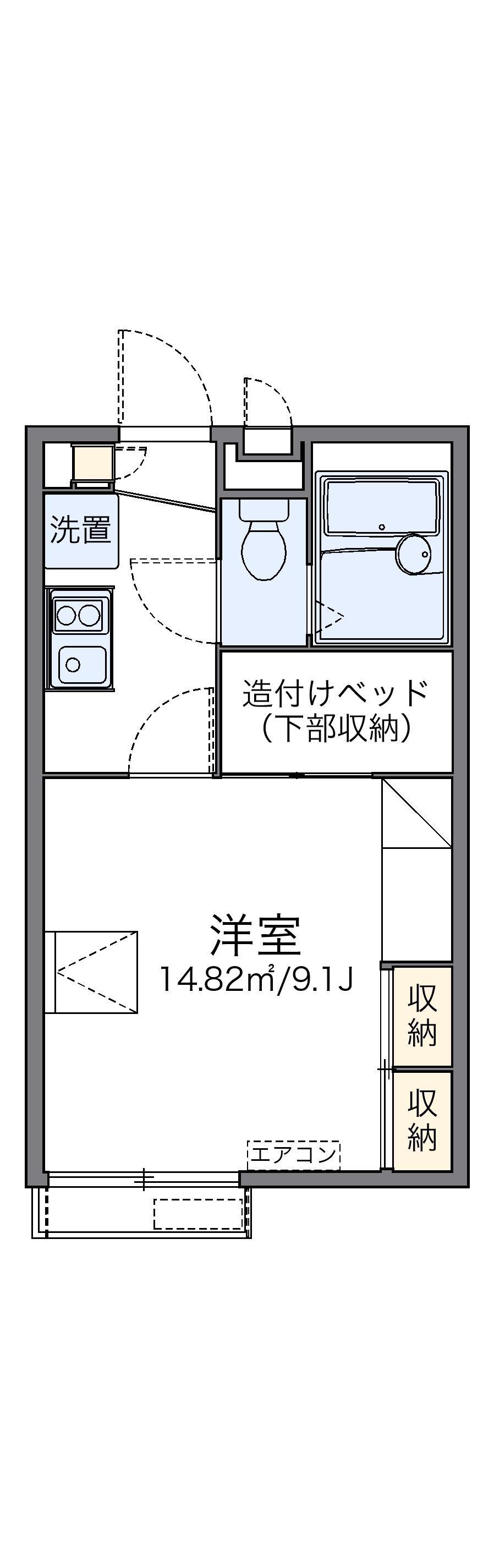 レオパレストゥルーハート(1K/2階)の間取り写真