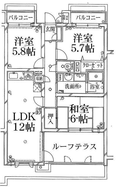 朝日プラザ鷺ヶ森ロイヤルクレスト(3LDK/3階)の間取り写真