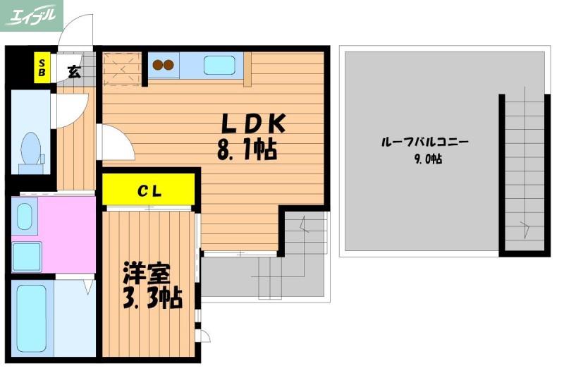 GRANDTIC ETERNALLY(1LDK/2階)の間取り写真