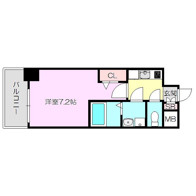S-RESIDENCE新大阪ウエスト(1K/2階)の間取り写真