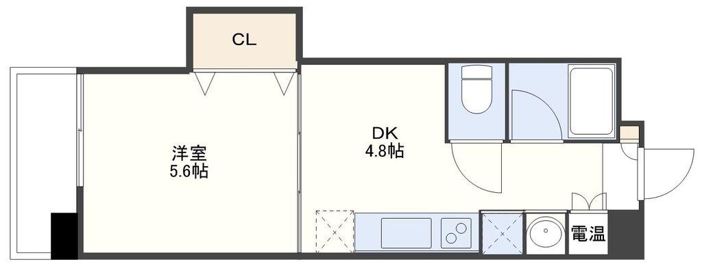 ルクソール錦(1DK/3階)の間取り写真