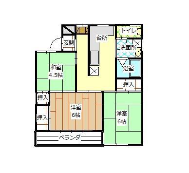 村山ビル(3DK/1階)の間取り写真
