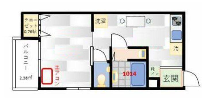 プレミアムシティハウス矢向(1DK/3階)の間取り写真
