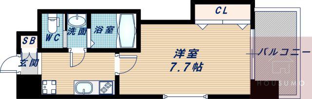 LUXE新大阪I(1K/5階)の間取り写真