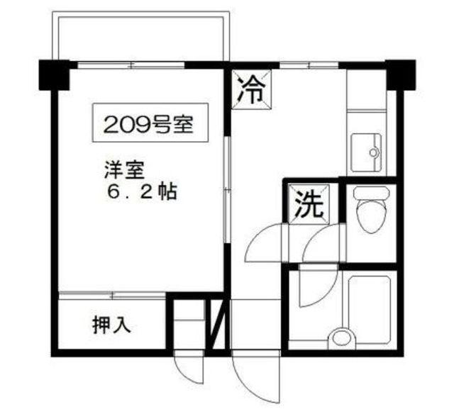 シェイクグラスアーバンハイム石神井 309(1K/3階)の間取り写真