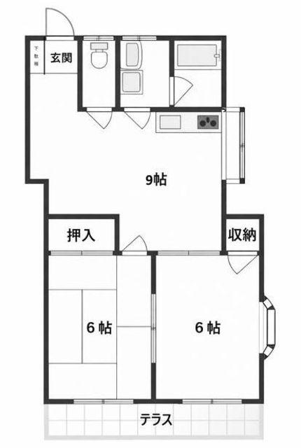 ハイムエクセル(2DK/1階)の間取り写真