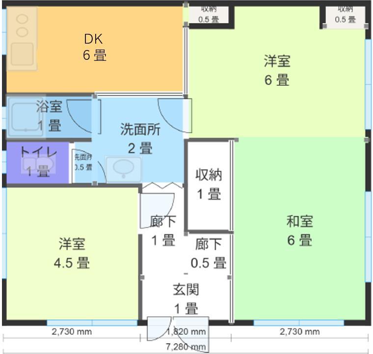 RENOOK TERRACE I(3DK/1階)の間取り写真