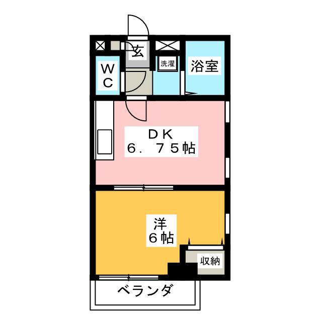 コンフォートピア朋友(1DK/2階)の間取り写真