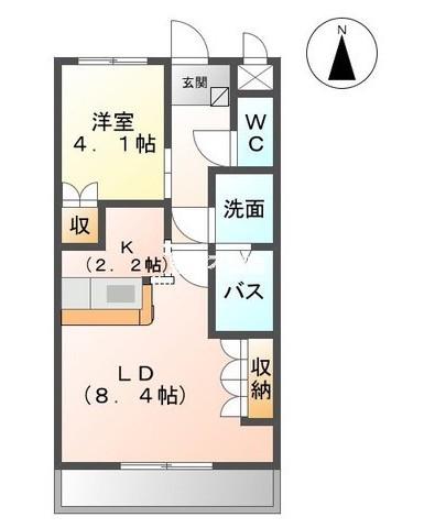 SONNETTE I(1LDK/2階)の間取り写真