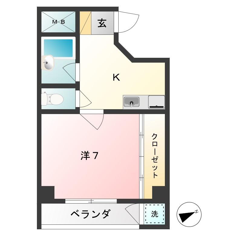 パークヒル I・M(1K/2階)の間取り写真