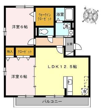 サニーコート(2LDK/2階)の間取り写真