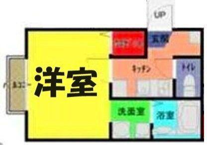 リビエ一ノ割(1K/1階)の間取り写真