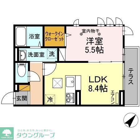 ソラーレ(1LDK/1階)の間取り写真