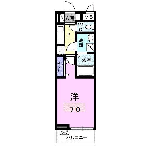 ベルオーブ(1K/2階)の間取り写真