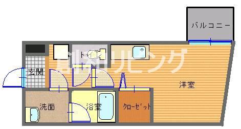 モンテスタイル鍛冶屋町(ワンルーム/6階)の間取り写真