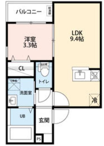 アロウ内浜町(1LDK/2階)の間取り写真