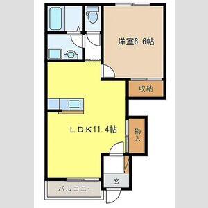 GREEN TOWN(1LDK/1階)の間取り写真