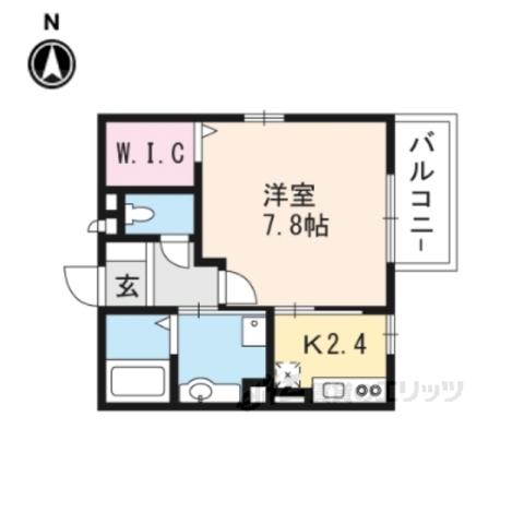 プランドール(1K/2階)の間取り写真