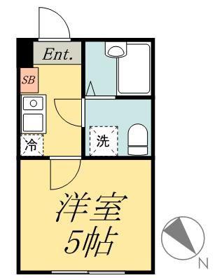 ALFA東金町(1K/3階)の間取り写真