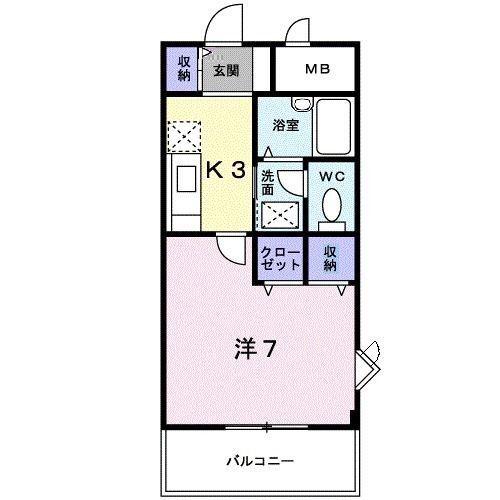 アクロス(1K/5階)の間取り写真