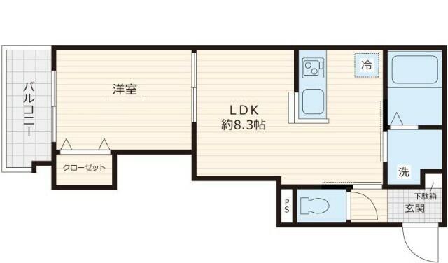GLガーデン町屋(1LDK/3階)の間取り写真