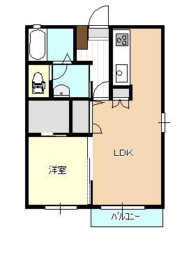 ファーラSK(1LDK/1階)の間取り写真