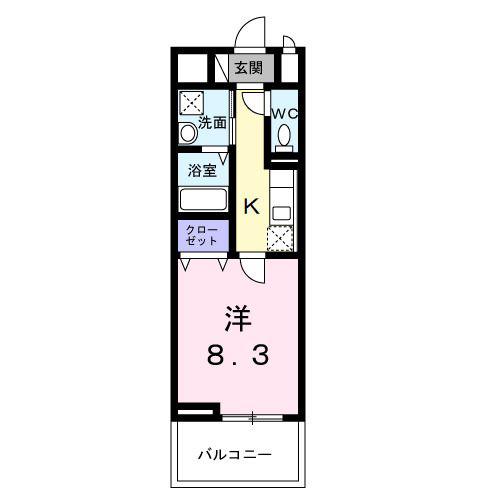 ザ・レジデンス水戸桜川(1K/3階)の間取り写真