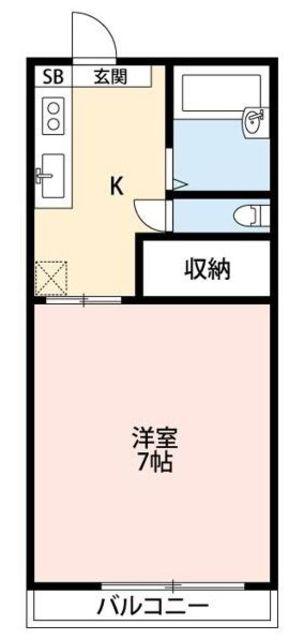 サロンハイム(1K/1階)の間取り写真