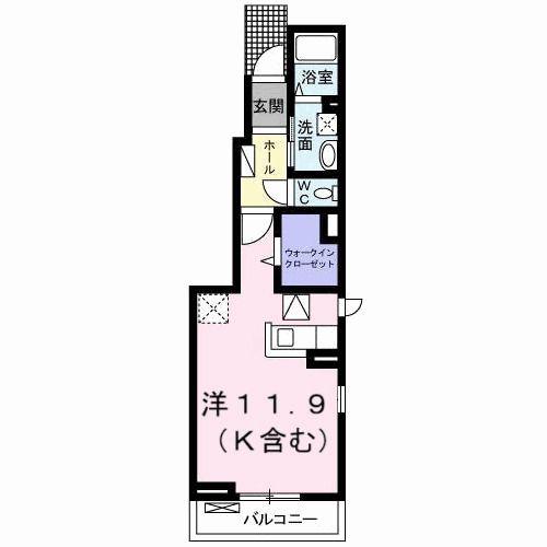 アビタシオン益田(ワンルーム/1階)の間取り写真
