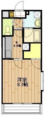ボヌール(1K/3階)の間取り写真