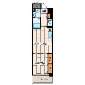 Iランド川崎(1LDK/6階)の間取り写真