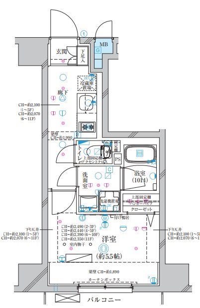 ディアレイシャス大須観音III(1K/2階)の間取り写真
