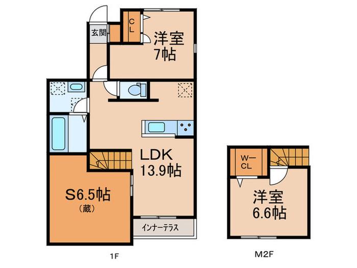 MAISON LOTUS 西枇杷島(2SLDK/1階)の間取り写真
