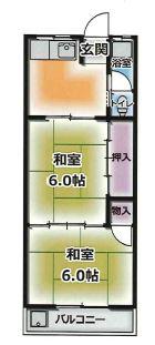 ハイツHATAYA(2DK/2階)の間取り写真
