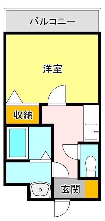 エミネックス熊谷駅前B棟(1K/3階)の間取り写真