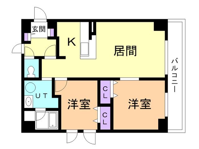 プロヴァンス中島(2LDK/3階)の間取り写真