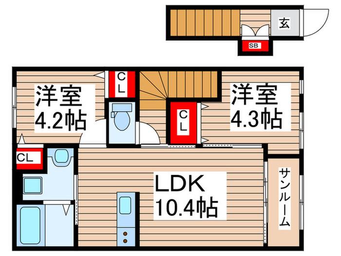 LUMIERE・ARV(2LDK/2階)の間取り写真
