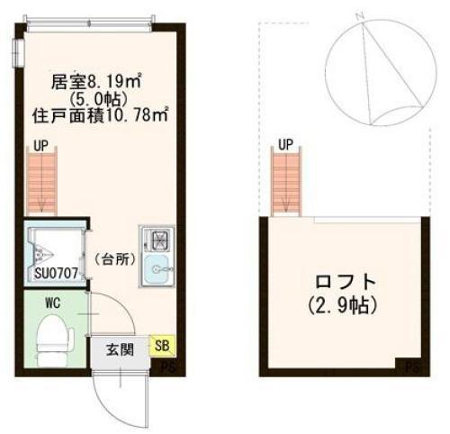 ハーモニーテラス南砂III(ワンルーム/1階)の間取り写真