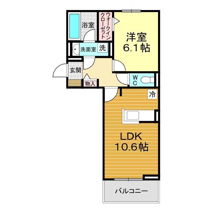 カーサヒルズ(1LDK/3階)の間取り写真