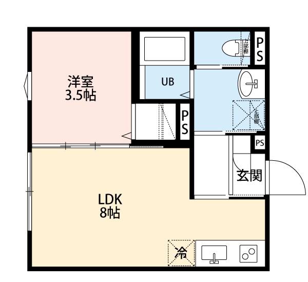 SIZZLE 03(1LDK/1階)の間取り写真