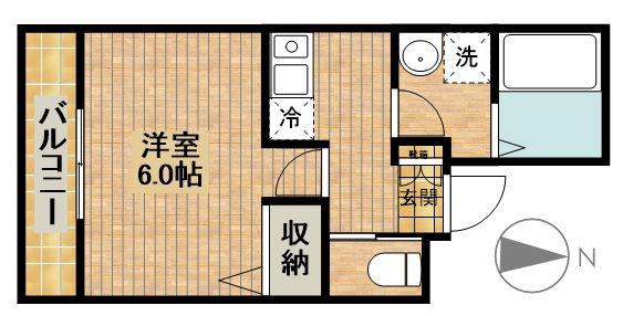ヴィオレッタ日吉(1K/1階)の間取り写真