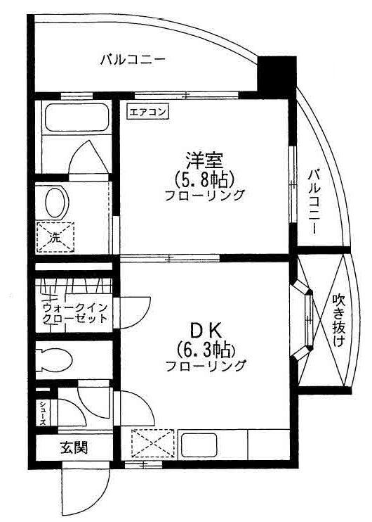イストアール(1DK/7階)の間取り写真
