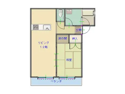 コーポサンライズ(1LDK/2階)の間取り写真
